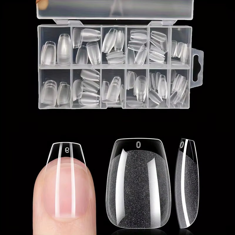 Transform Your Nails with Our 120-Piece Long Round Fake Nails Set - Pre-Made Semi-Matte Glue Tips for Stunning Full Coverage in 12 Sizes!