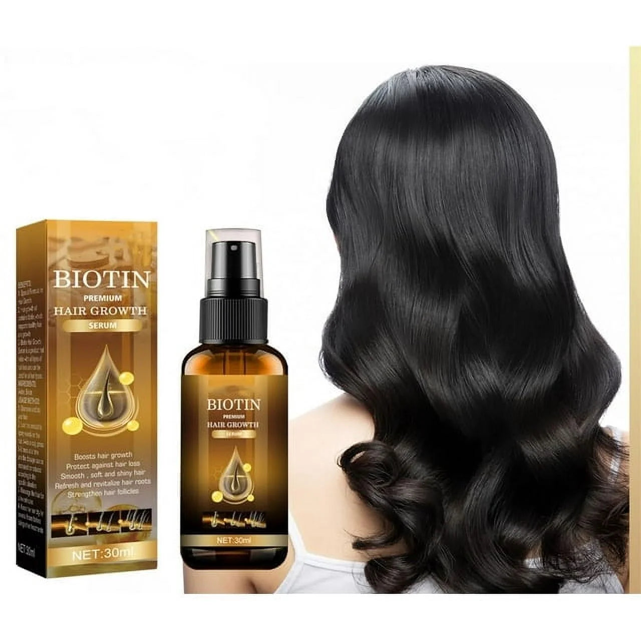 Biotin Hair Growth Spray, Biotin Hair Growth Serum, Biotin Thickening Herbal Serum, anti Hair Loss Serum for Women Men Hair Growth and Hair Loss