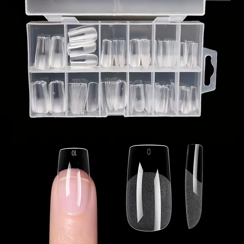 Transform Your Nails with Our 120-Piece Long Round Fake Nails Set - Pre-Made Semi-Matte Glue Tips for Stunning Full Coverage in 12 Sizes!