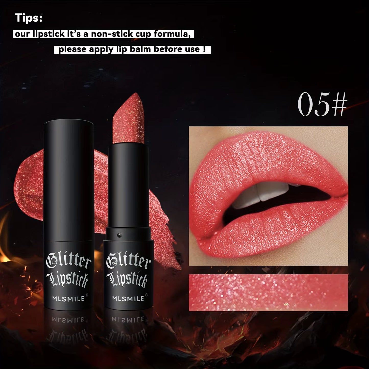 Illuminate Your Lips with Our 7 Colors Glitter Lipstick - Hydrating, Sparkling Shine for a Stunning Metallic Finish!