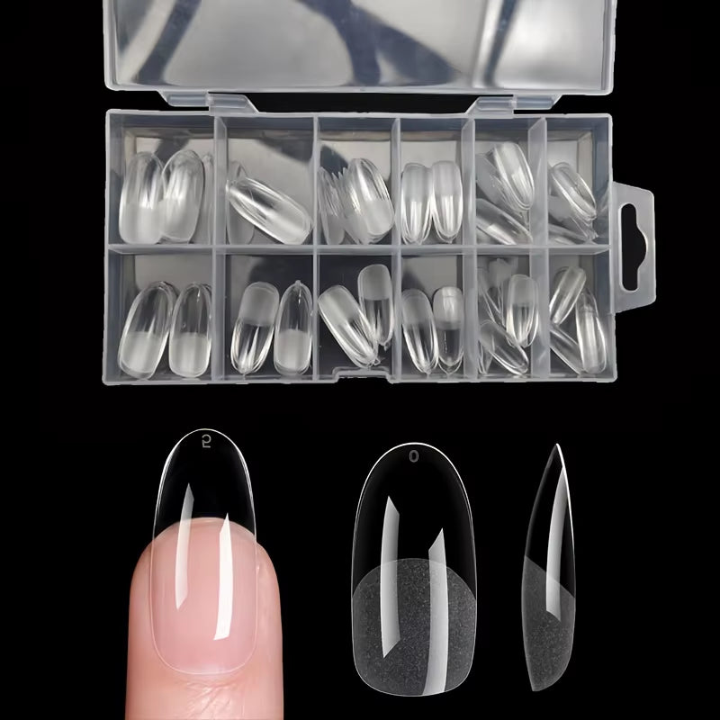 Transform Your Nails with Our 120-Piece Long Round Fake Nails Set - Pre-Made Semi-Matte Glue Tips for Stunning Full Coverage in 12 Sizes!