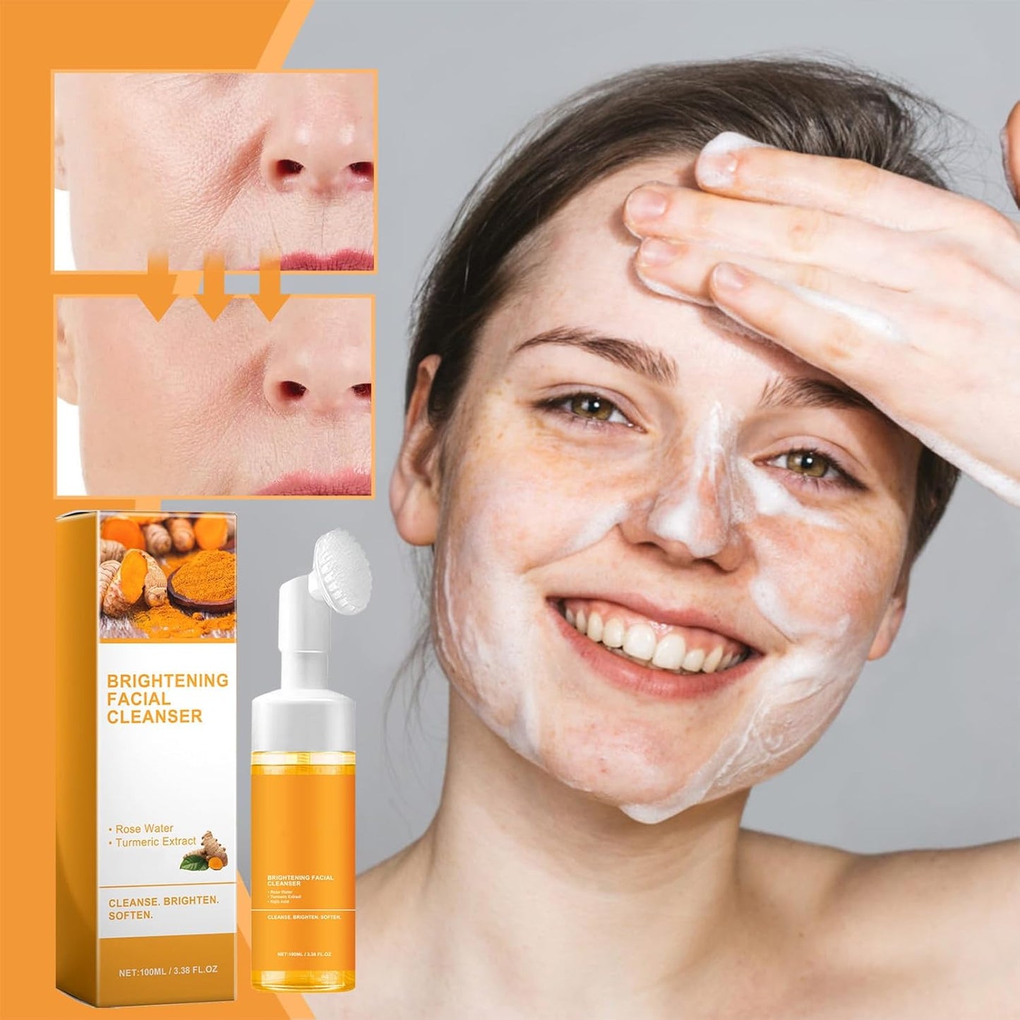 Revitalize Your Skin with Our Turmeric Foaming Facial Cleanser - Deep Cleansing, Hydrating Face Wash for All Skin Types
