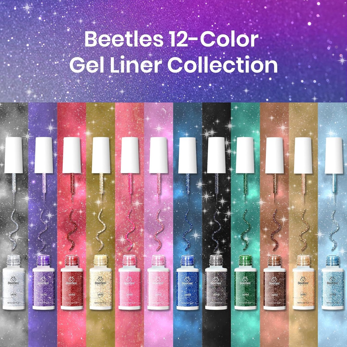 Transform Your Nails with Beetles 12-Color Reflective Glitter Gel Polish Set - Perfect for Stunning Summer Manicures!