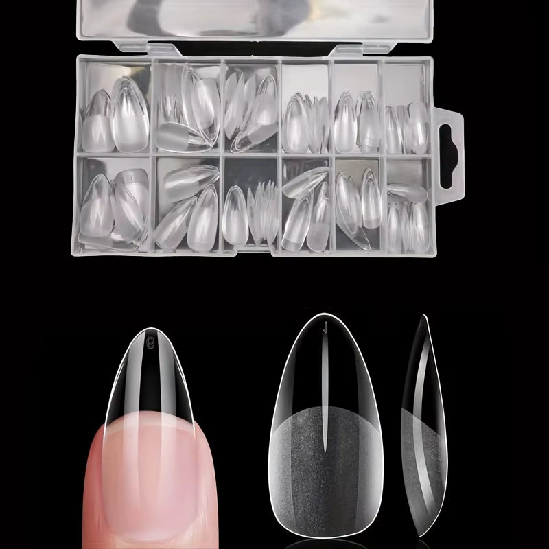 Transform Your Nails with Our 120-Piece Long Round Fake Nails Set - Pre-Made Semi-Matte Glue Tips for Stunning Full Coverage in 12 Sizes!