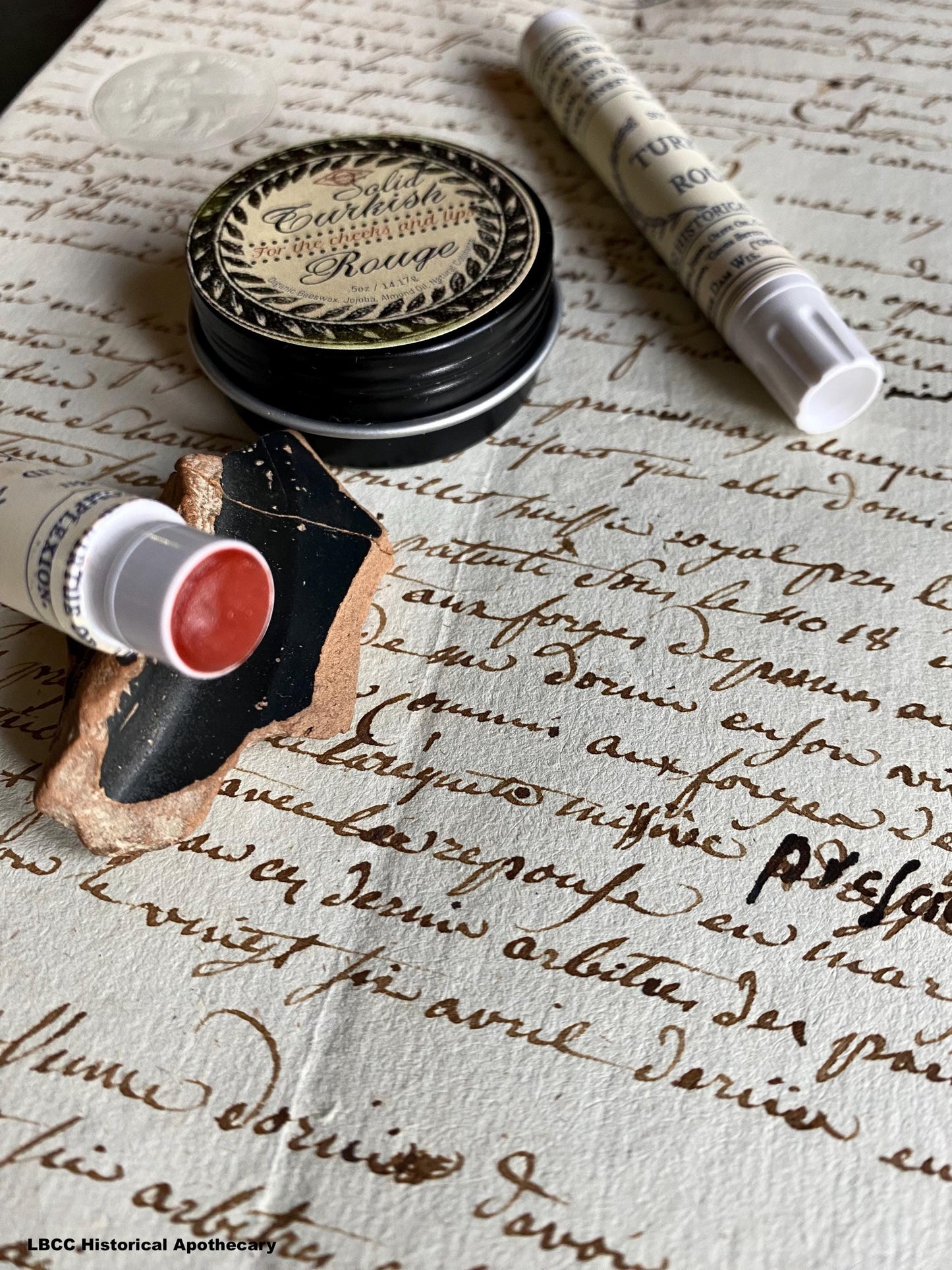 Vintage Makeup Historically Inspired 1740-1810 Solid Turkish Rouge Lip & Cheek Tint Cream Blush Vintage Lip Tint Natural Makeup