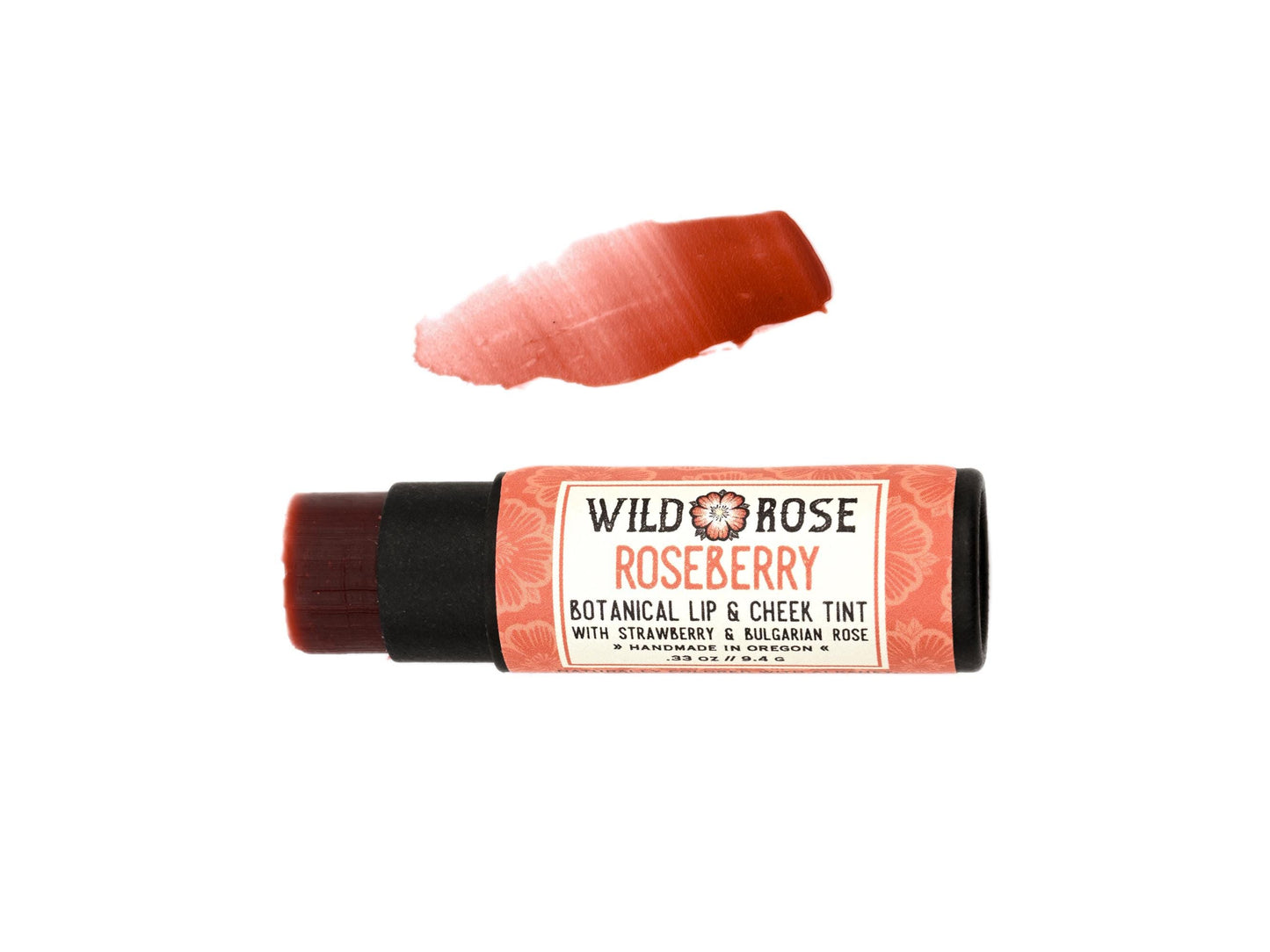 ROSEBERRY Botanical Lip & Cheek Tint Tube - .33Oz Organic Makeup Biodegradable Tube