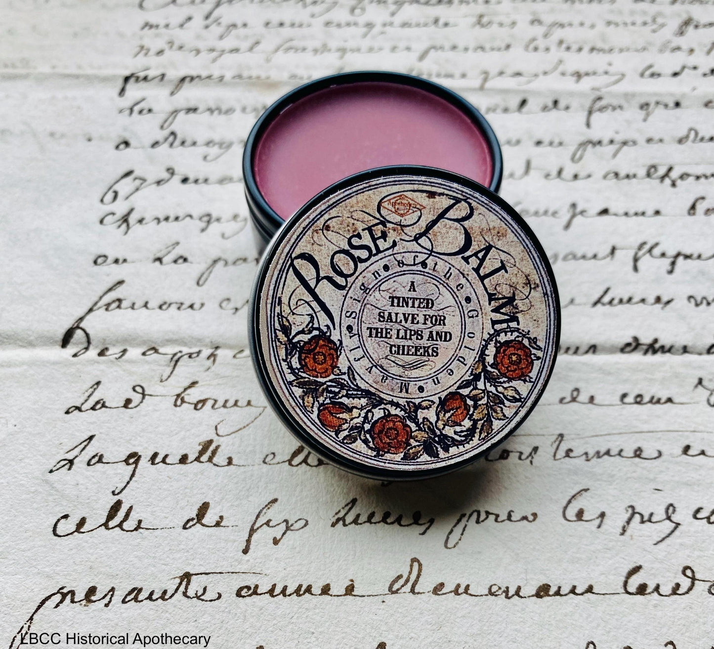 NEW Limited Edition Label Historical Alkanet Lip Balm Naturally Tinted Rose Balm Lip Salve- Tinted Lip Balm- New Formula