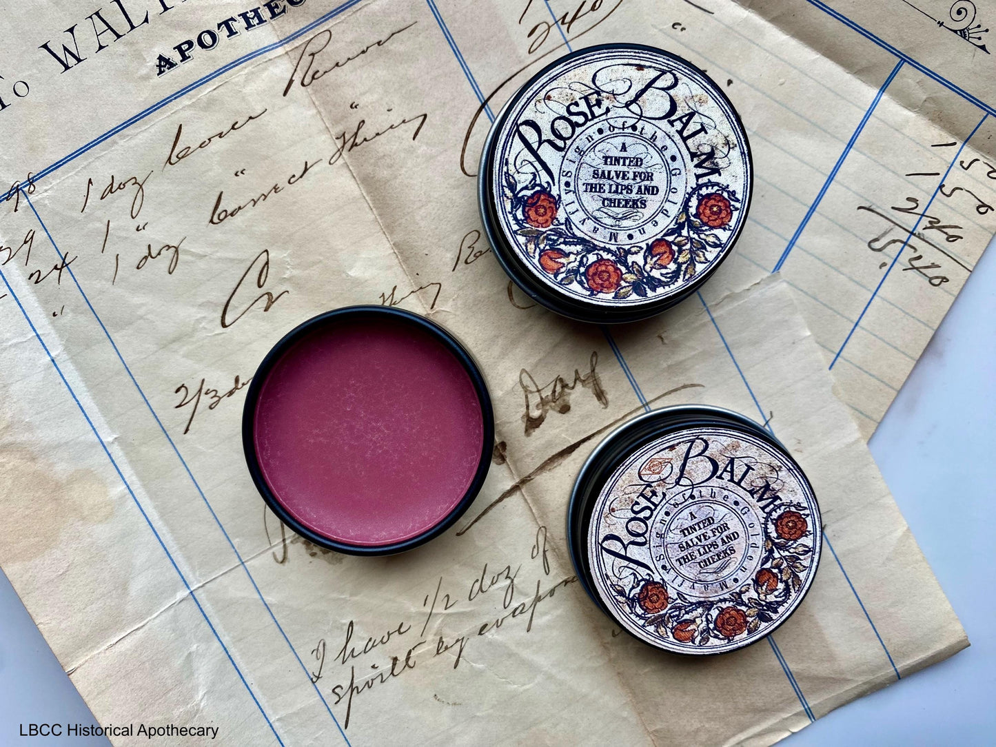 NEW Limited Edition Label Historical Alkanet Lip Balm Naturally Tinted Rose Balm Lip Salve- Tinted Lip Balm- New Formula