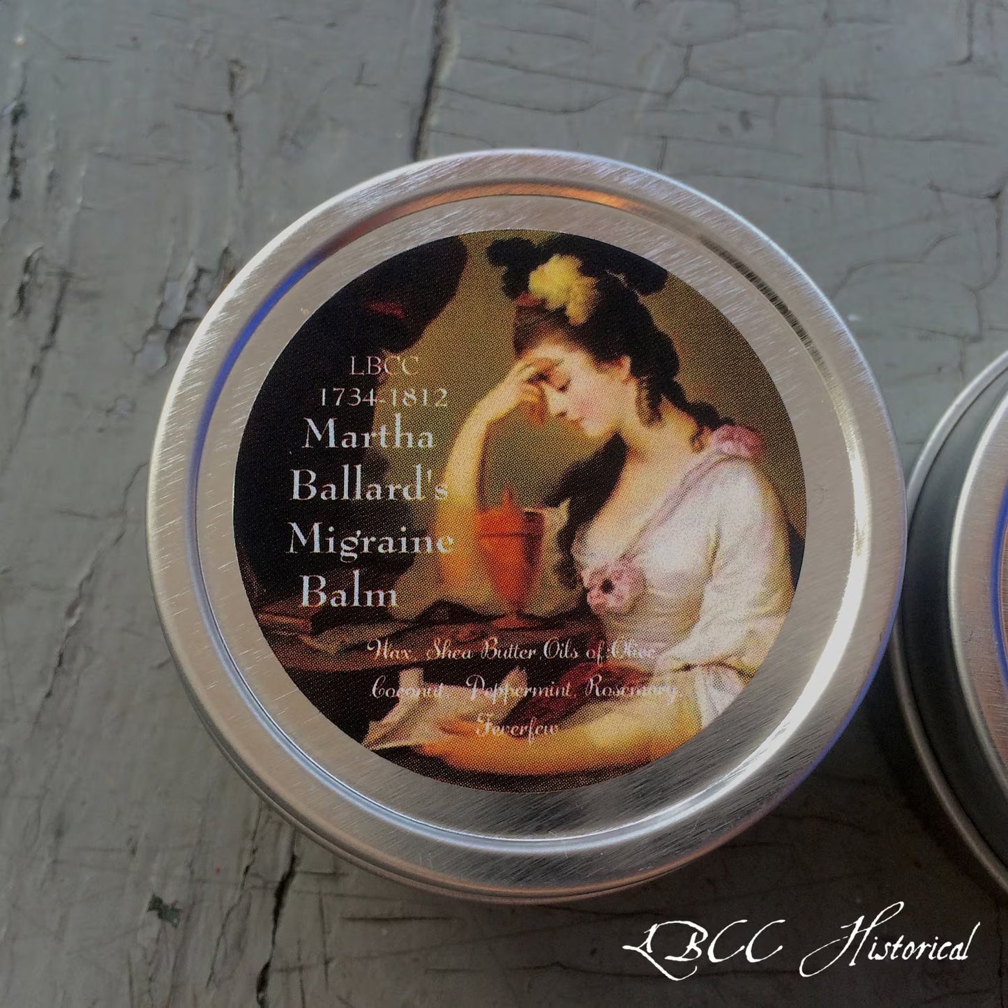 Head Neck Megrim Balm 1735-1812 Martha Ballard'S Balm ~ Natural ~ Family Safe Balm ~ LBCC Historical Apothecary