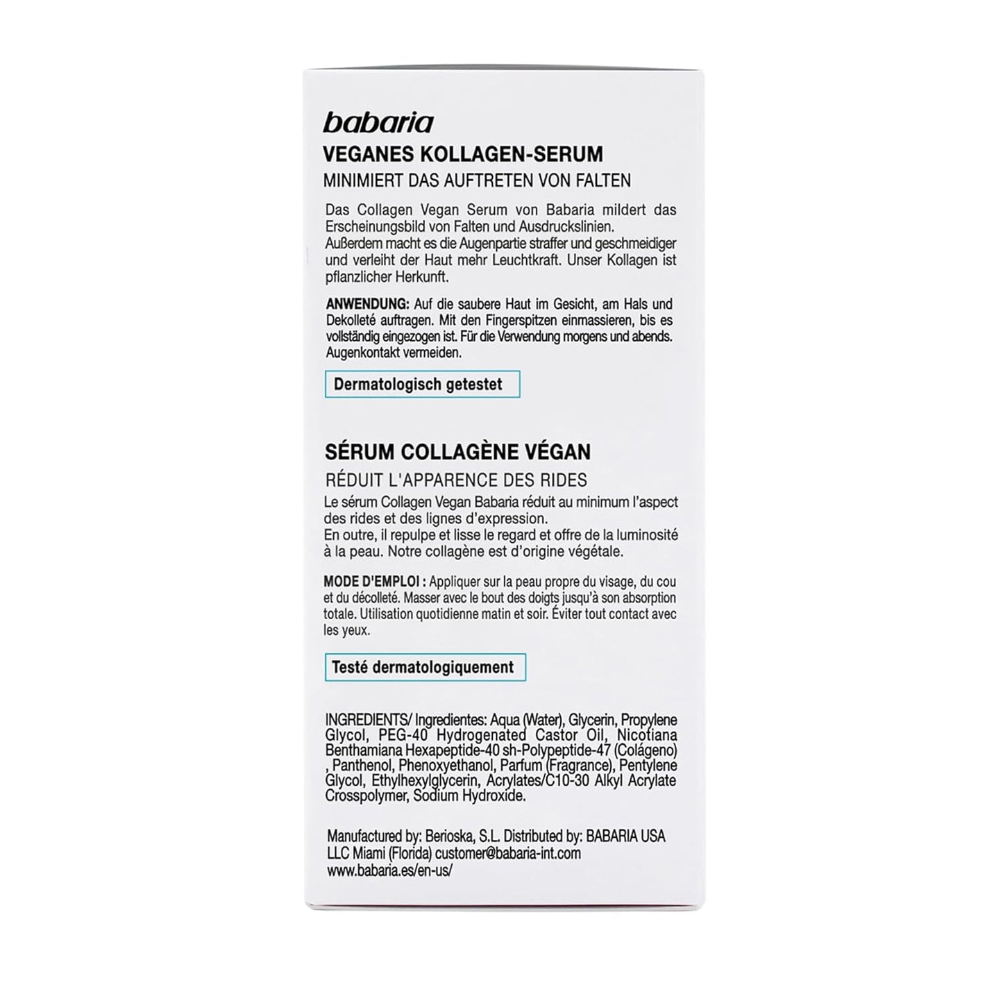 Revitalize Your Skin with Babaria's Collagen Vegan Serum - Nature's Anti-Aging Solution for Firmness and Elasticity - 1 Oz