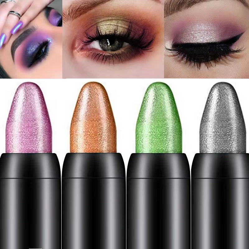 15-Color Waterproof Glitter Eyeshadow & Eyeliner Stick Set