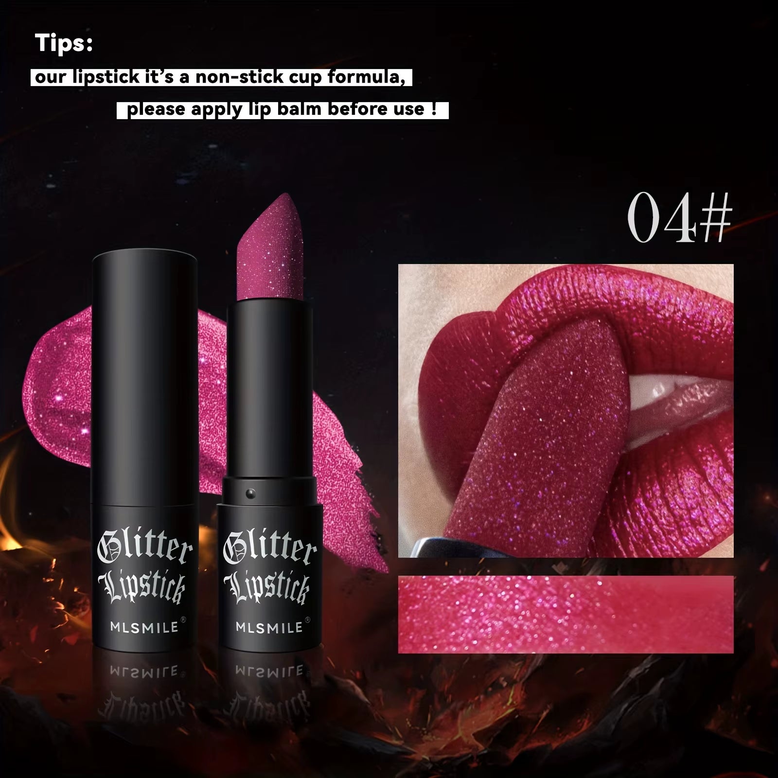 Illuminate Your Lips with Our 7 Colors Glitter Lipstick - Hydrating, Sparkling Shine for a Stunning Metallic Finish!