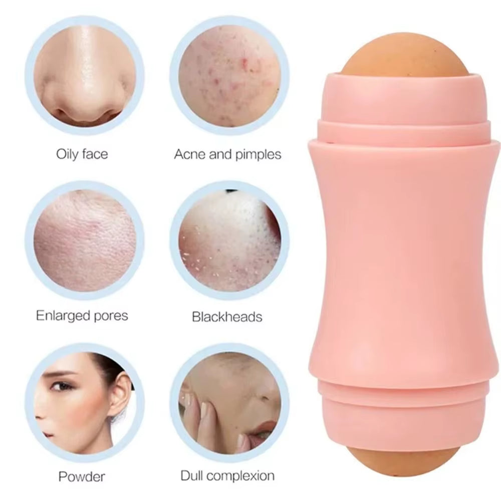 Matteglow™ Volcanic Oil-Absorbing Roller – 2-Ball Reusable Face Tool for Shine-Free, Fresh Skin Anytime