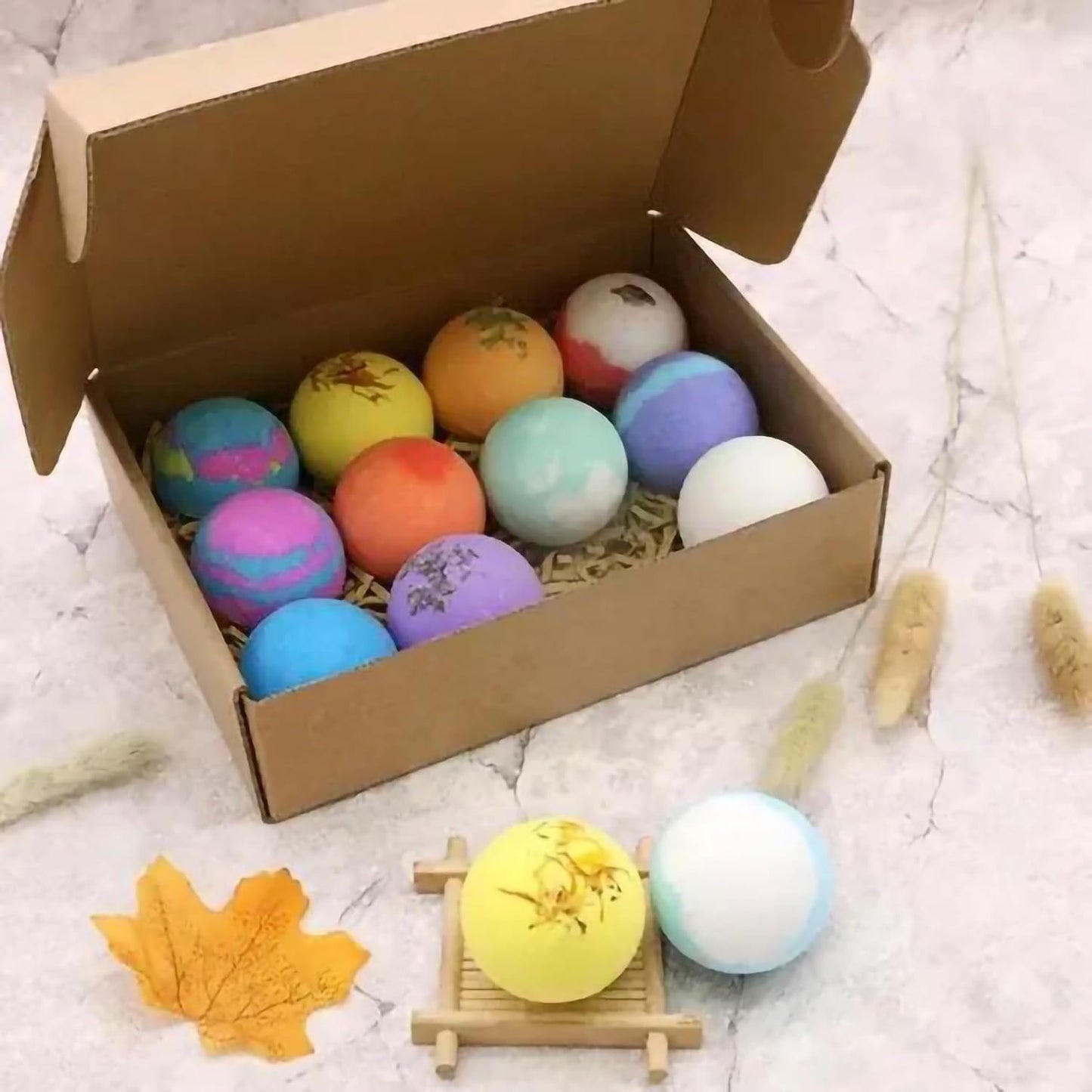 Indulge in Luxury: 12 Handcrafted Bath Bombs with Coco & Shea Butter for the Ultimate Relaxation Experience