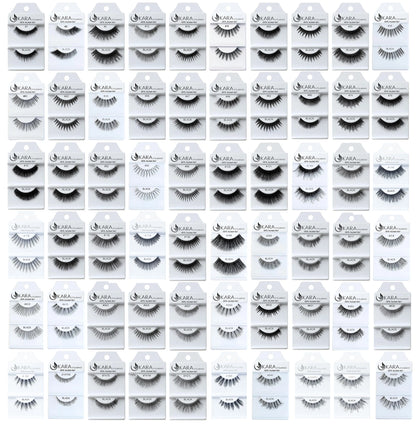 Elevate Your Look with 6 or 12 Pairs of Luxurious Kara Beauty 100% Human Hair False Eyelashes