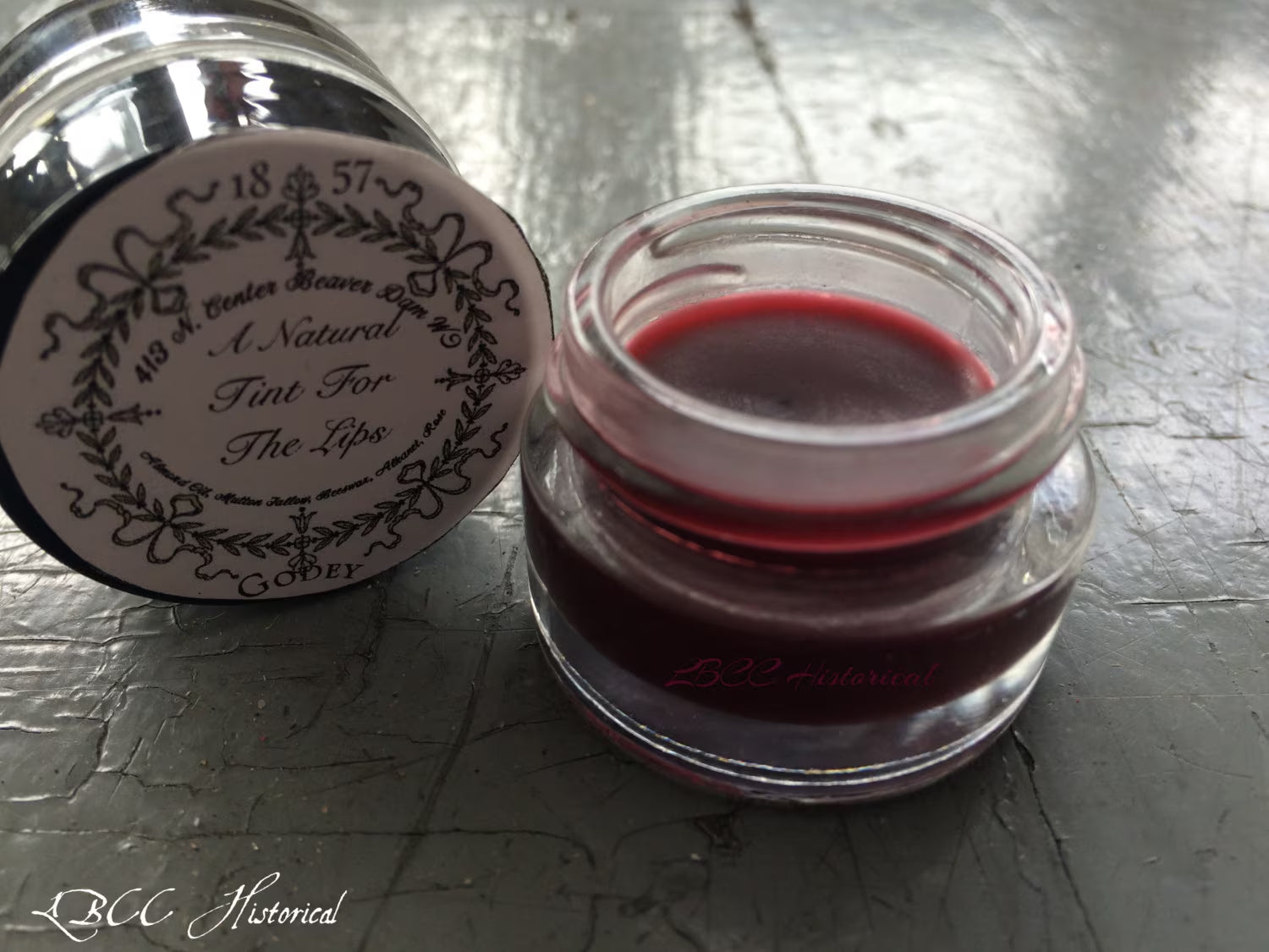 LBCC Historical a Natural Gloss Tint for Lips 1857 Godey Ladies Book Tinted Lip Gloss Cream Blush Holiday Gift Historical Gift