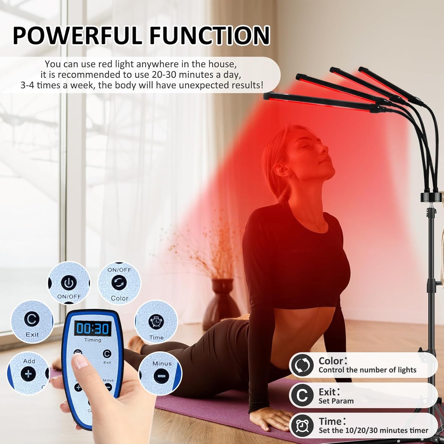 Red Light Therapy for Body, 940&850&660Nm 180Leds Infrared Light Therapy Device with Stand, Red Light Therapy Lamp for Leg, Back at Home