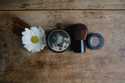 Large Kabuki Face Brush • Brown Vegan Faux • Cruelty Free • Matte Black Handle and Black Ferrules • Mineral Powder Brush • Odor + Dye Free