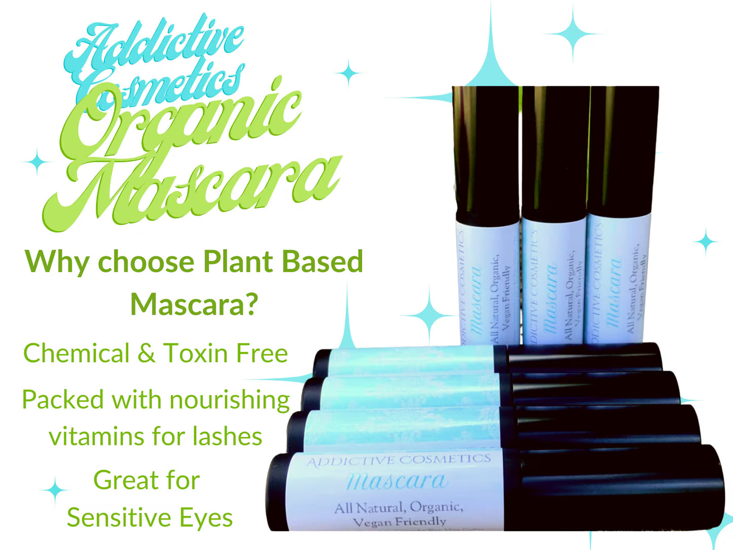 MASCARA- Pro Vitamin Nourishing Mascara- All Natural, Organic, Plant Based Ingredients- Made in the USA