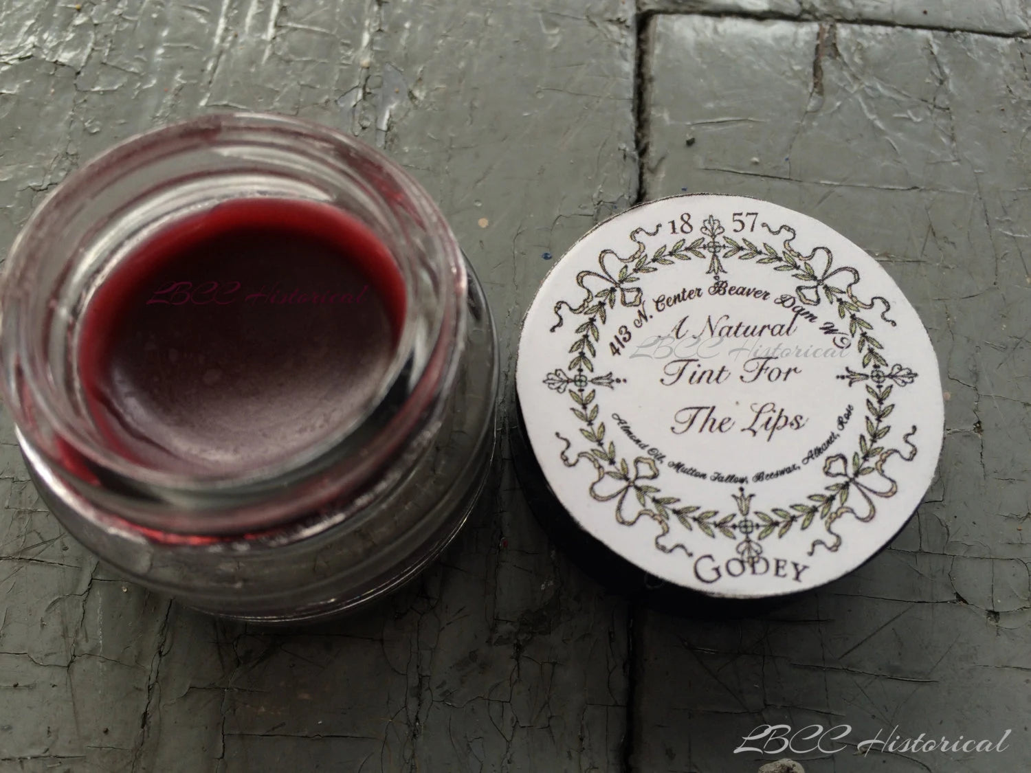 LBCC Historical a Natural Gloss Tint for Lips 1857 Godey Ladies Book Tinted Lip Gloss Cream Blush Holiday Gift Historical Gift