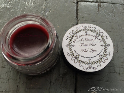 LBCC Historical a Natural Gloss Tint for Lips 1857 Godey Ladies Book Tinted Lip Gloss Cream Blush Holiday Gift Historical Gift