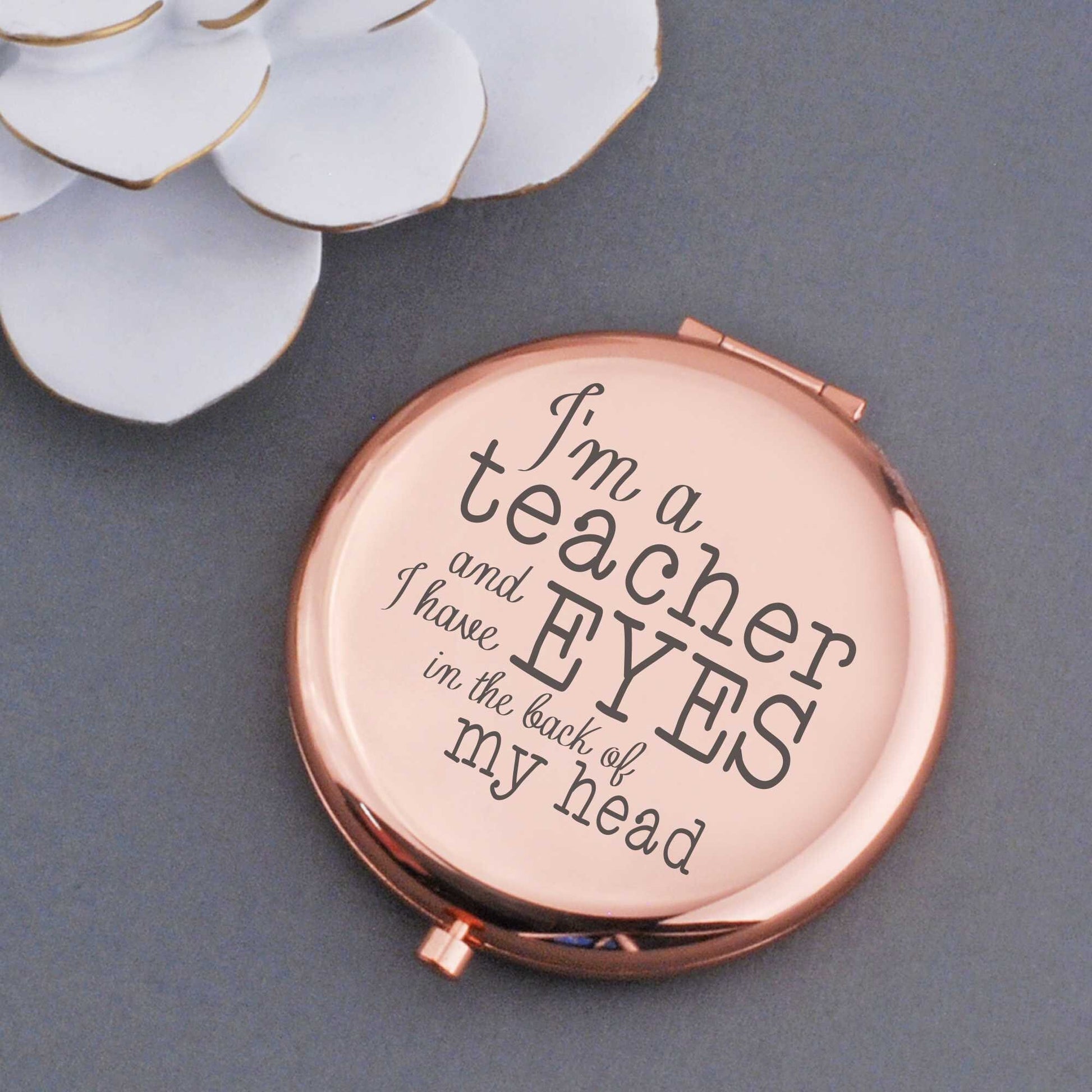 Gifts for Teacher Coworker, Eyes on the Back of My Head Compact Mirror, Gifts for Teacher Funny, Engraved Pocket Mirror for Teacher