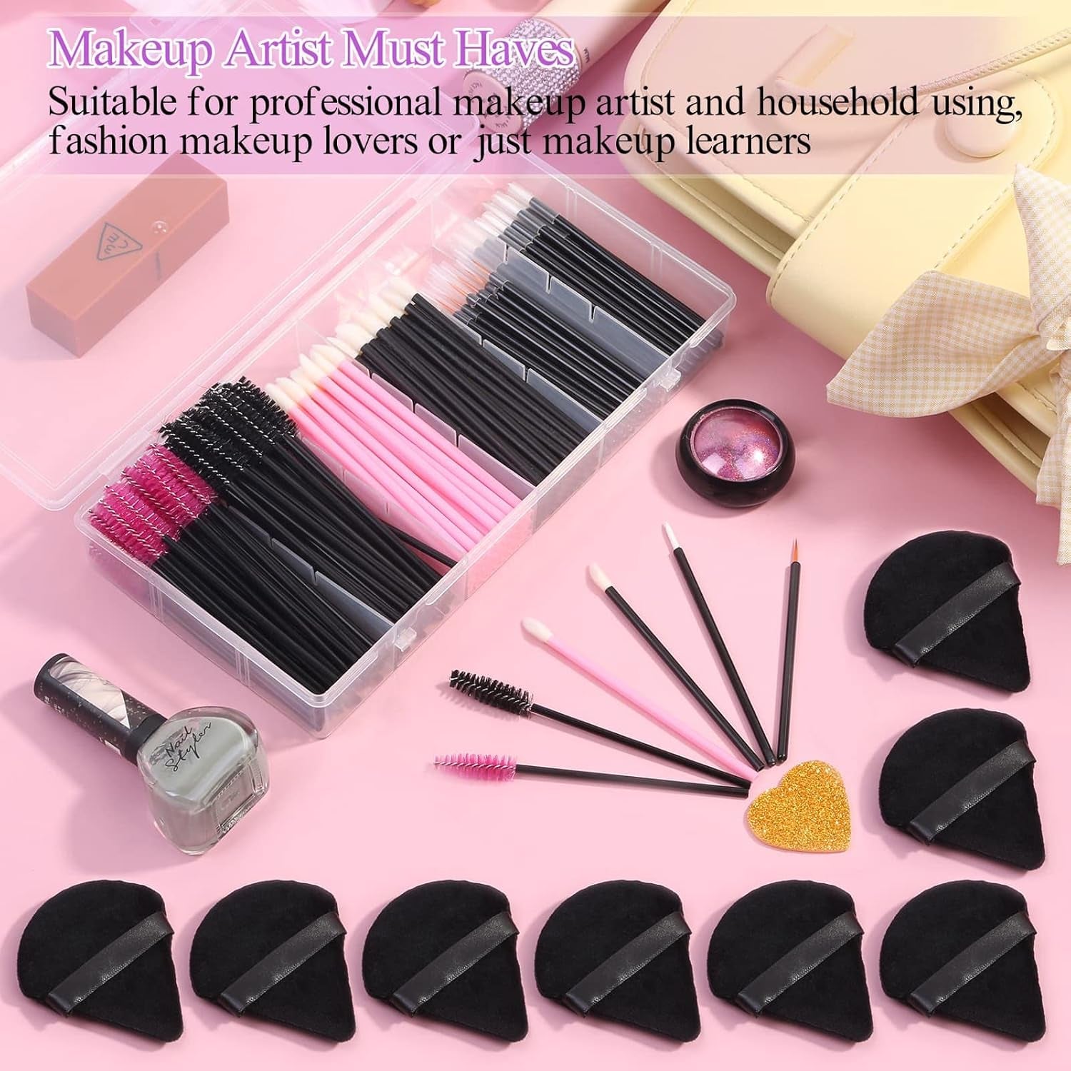 Ultimate 248-Piece Disposable Makeup Applicator Kit: Triangle Puffs, Mascara Wands, and Lip Brushes for Flawless Beauty Application