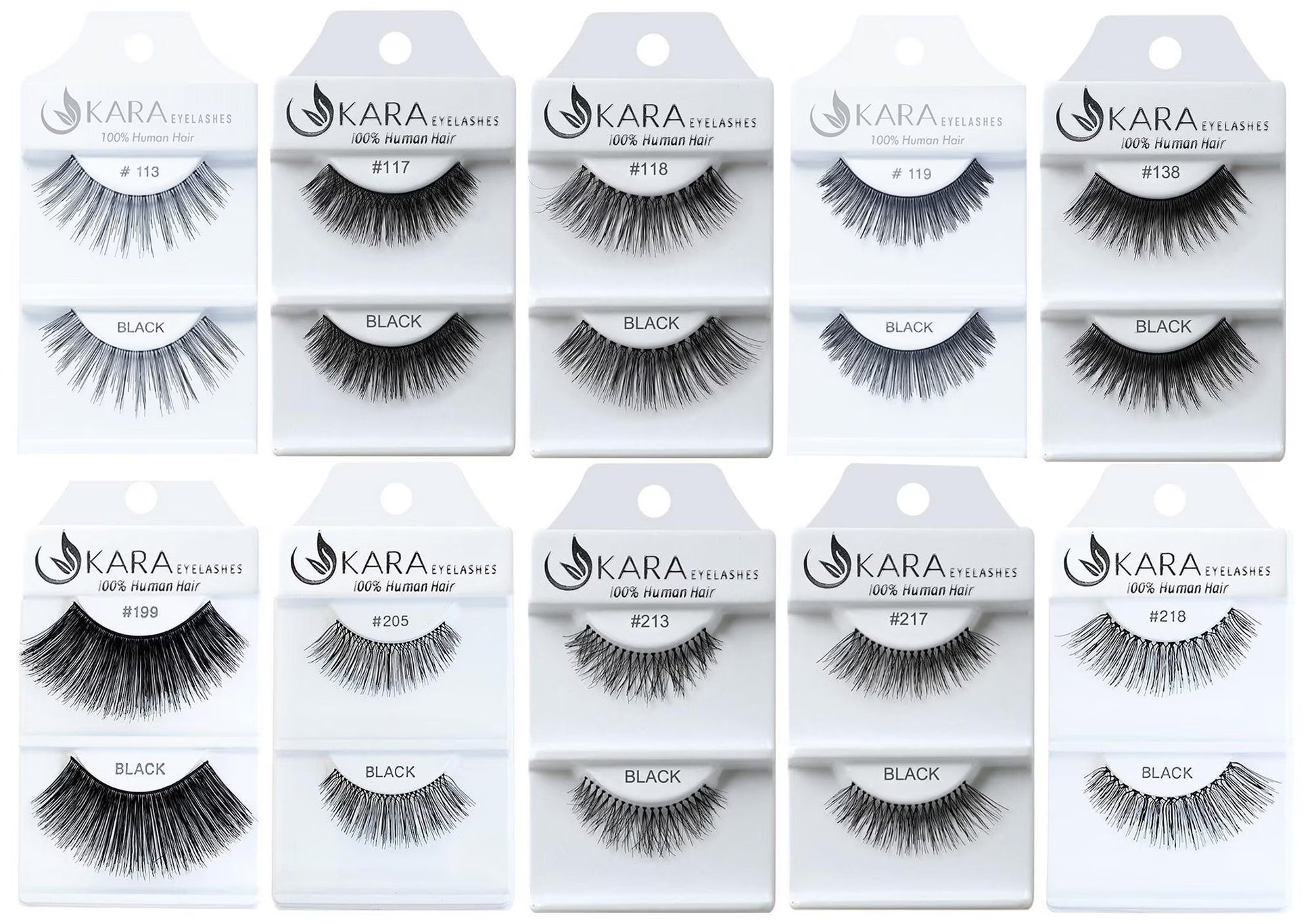 Elevate Your Look with 6 or 12 Pairs of Luxurious Kara Beauty 100% Human Hair False Eyelashes