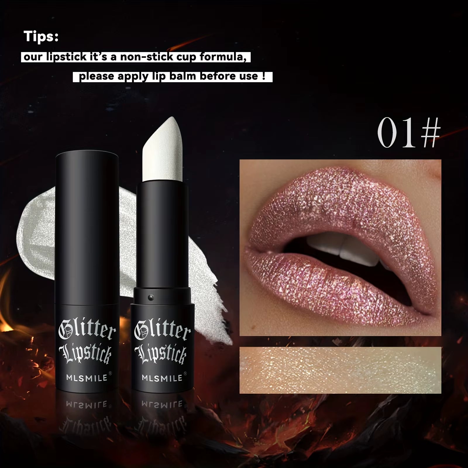 Illuminate Your Lips with Our 7 Colors Glitter Lipstick - Hydrating, Sparkling Shine for a Stunning Metallic Finish!