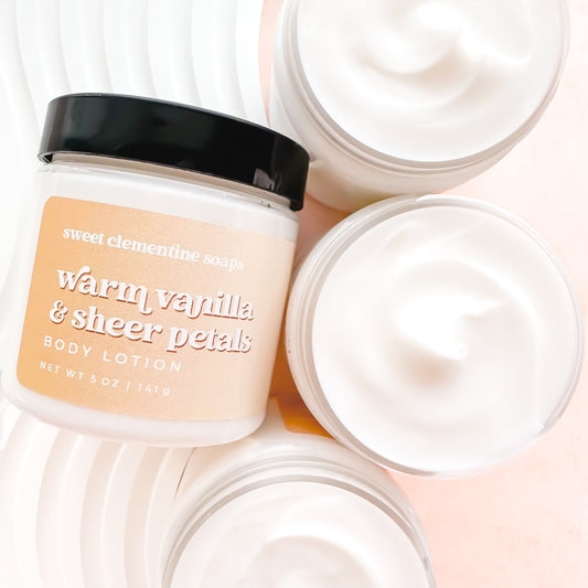 Indulge Your Skin with Warm Vanilla & Sheer Petals Body Butter Cream - Luxurious Moisturizing Shea Butter & Aloe