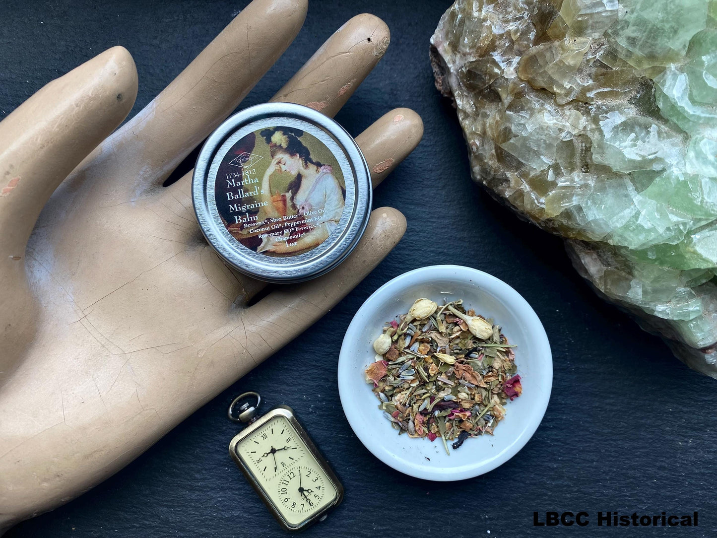 Head Neck Megrim Balm 1735-1812 Martha Ballard'S Balm ~ Natural ~ Family Safe Balm ~ LBCC Historical Apothecary