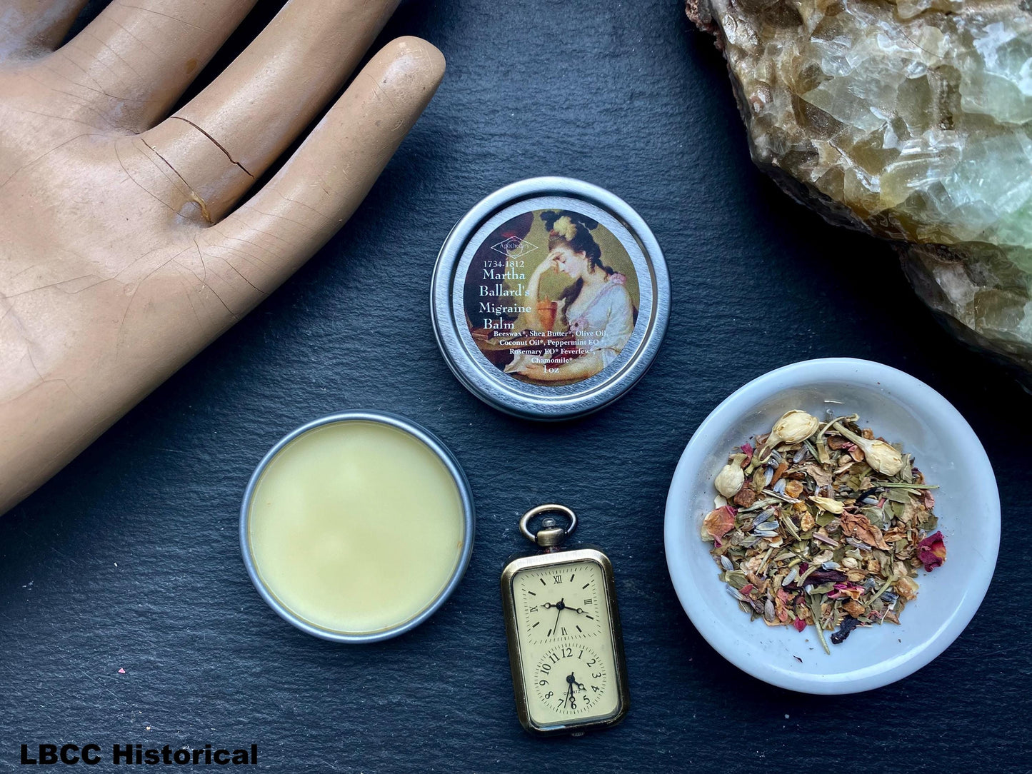 Head Neck Megrim Balm 1735-1812 Martha Ballard'S Balm ~ Natural ~ Family Safe Balm ~ LBCC Historical Apothecary