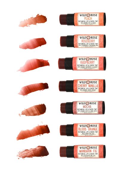 ROSEBERRY Botanical Lip & Cheek Tint Tube - .33Oz Organic Makeup Biodegradable Tube