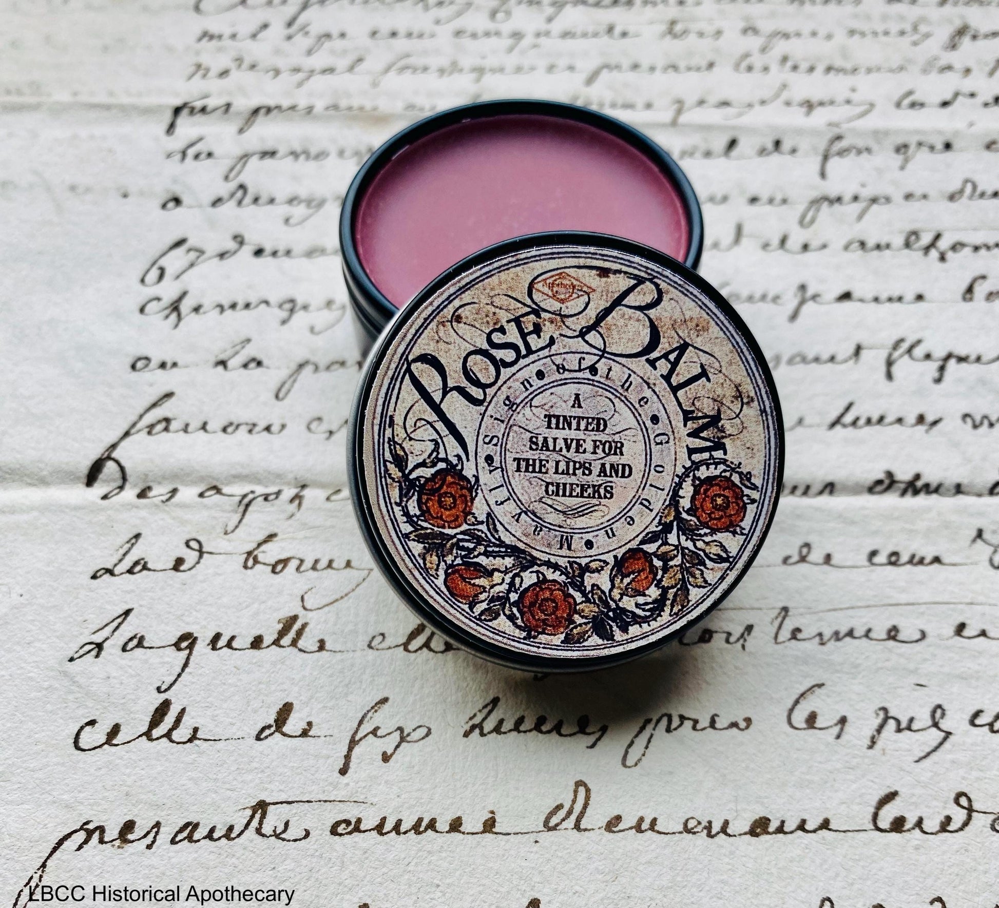 NEW Limited Edition Label Historical Alkanet Lip Balm Naturally Tinted Rose Balm Lip Salve- Tinted Lip Balm- New Formula