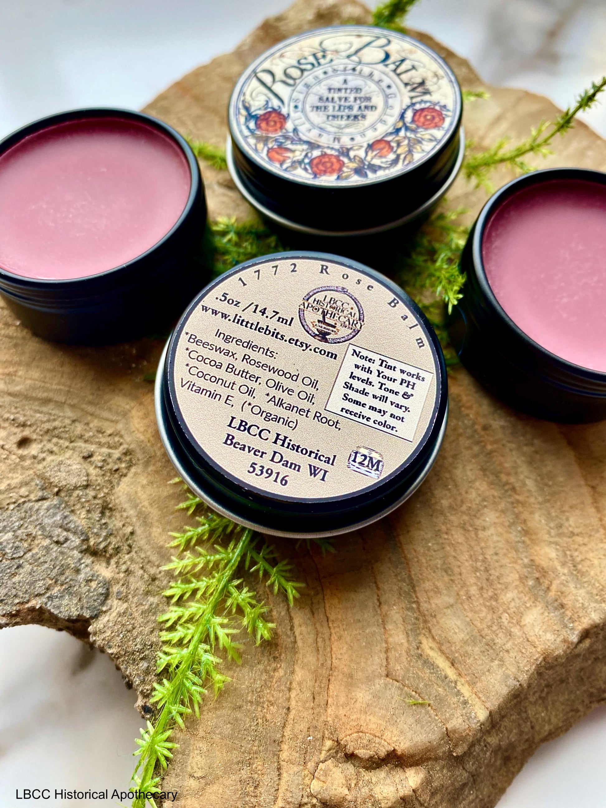 NEW Limited Edition Label Historical Alkanet Lip Balm Naturally Tinted Rose Balm Lip Salve- Tinted Lip Balm- New Formula