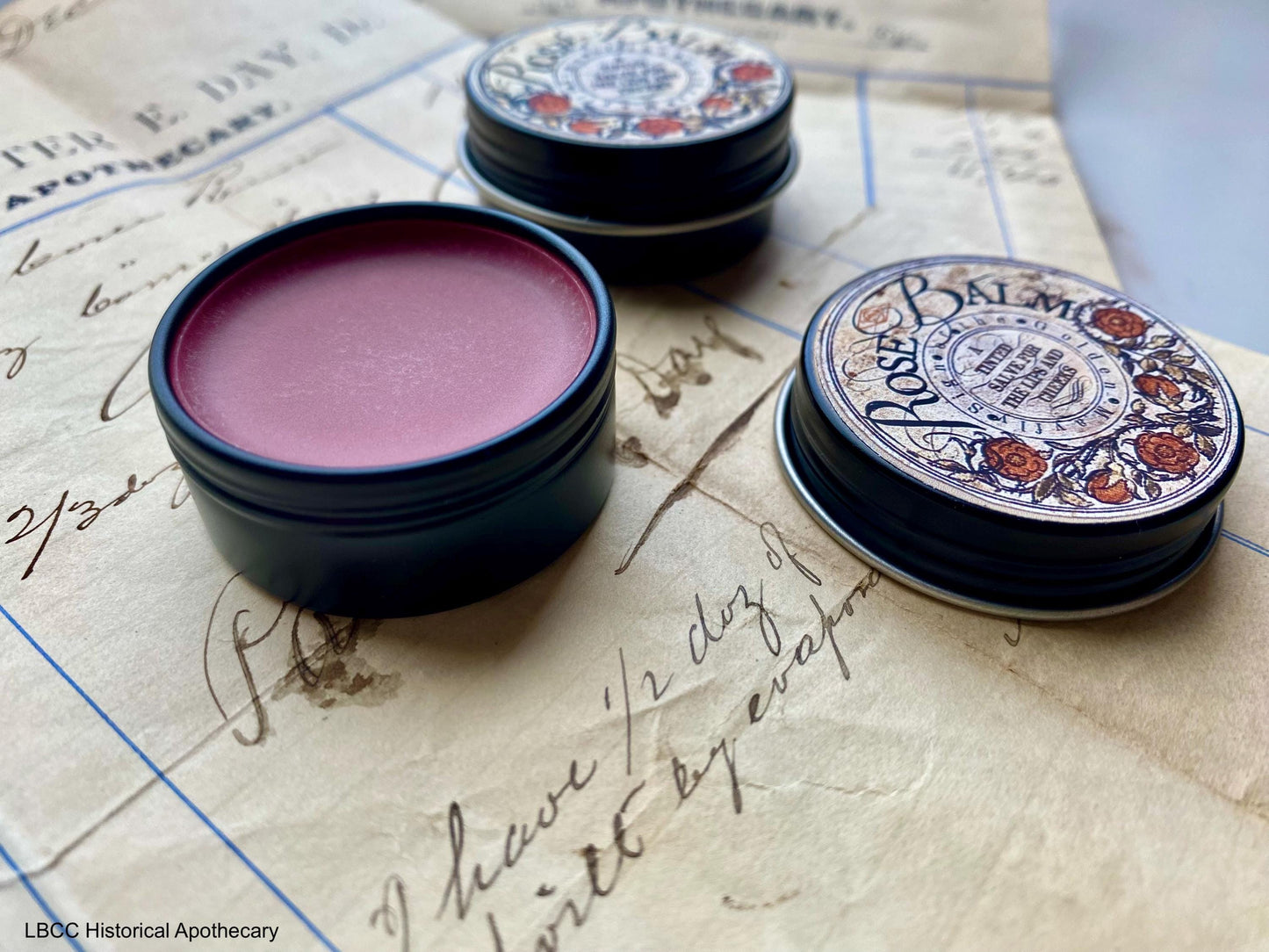 NEW Limited Edition Label Historical Alkanet Lip Balm Naturally Tinted Rose Balm Lip Salve- Tinted Lip Balm- New Formula