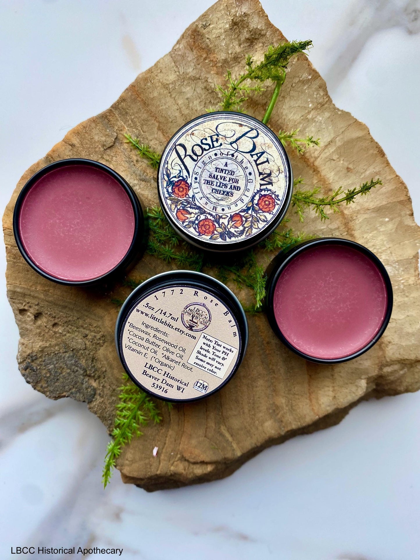 NEW Limited Edition Label Historical Alkanet Lip Balm Naturally Tinted Rose Balm Lip Salve- Tinted Lip Balm- New Formula