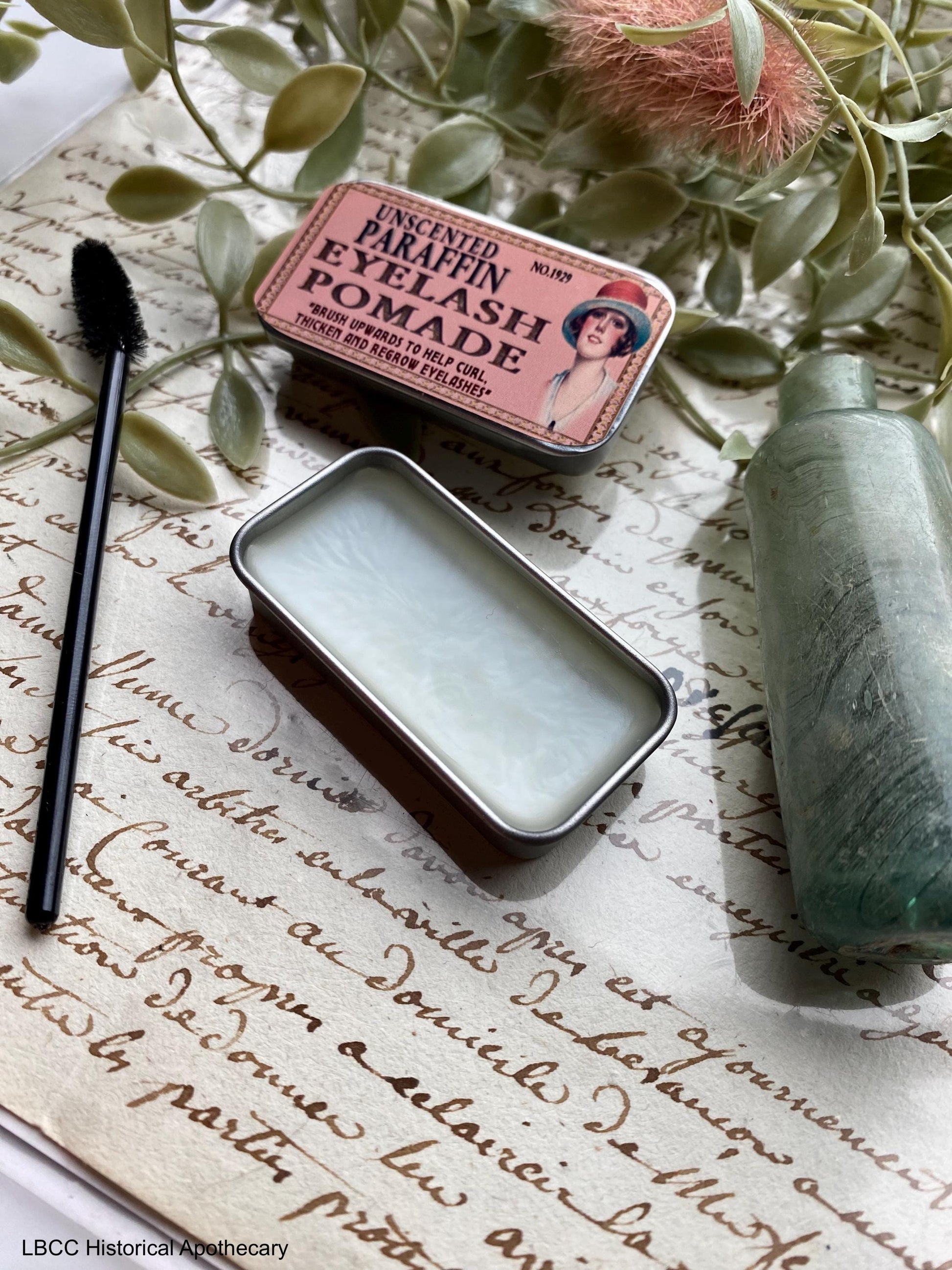 NEW 1929 Clear Eyelash Mascara Curl Pomade, Vintage Makeup, Zero Waste Natural Mascara, Longer Thicker Lashes Flapper Makeup
